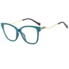 Lunettes de soleil marque Anti lumière bleue lunettes dame surdimensionné carré lunettes cadres pour femmes ordinateur lunettes métal optique cadre