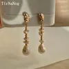 Boucles d'oreilles en perles d'eau douce naturelles baroques irrégulières de la mode européenne et américaine Boucles d'oreilles en perles géométriques personnalisées 230728