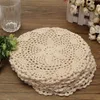 12st Vintage Cotton Mat Round Hand virkade spetsar Doilies Flower Coasters Lot Hushållsbord Dekorativa hantverk Tillbehör T2005226G