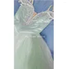 Scen Wear Sea Elf Variant Tutu Custom Adult Children Professional Pearl Competition Dress Girl Swan Lake Purple Sling Soft Gaze