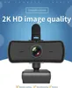 Webcams 2K Webcam 2040*1080P ordinateur PC WebCamera avec Microphone rotatif pour le travail vidéo de diffusion en direct R230728