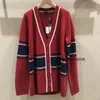 Loro Piano Loro Prillements de printemps de haute qualité Prillers Piana Long Manche V Cashmere Letter Sweater Cardigan Red Gray