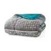 Conjuntos de cama 7 peças Princeton tecido Jacquard Comforter Set Teal Stripe Full Queen 230727