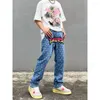 Männer Jeans Baggy American bestickte Frauen und Männer Frühling Herbst Mode Marke Street Design Sense Straight Tube Casual