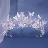 Dolce carino moda AB cristallo perla diadema corona per le donne festa di nozze regina nuziale sposa farfalla corona gioielli per capelli