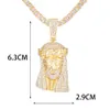 Chokers Big Size Jesus Pendant Halsband Män med 13 mm kubansk länkkedja Mens Iced Out Charm smycken Guld Color Chain Hip Hop Jewelry 230728