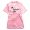 Pyjamas Childrens Bathrobe Letters Mönster Nattklänning Sleepwear Night Dress Glowns Robes For Girls 230728