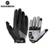 Cykelhandskar ROCKBROS CYKNINGSHARSLIKER Svamp Pad Long Finger Motorcykelhandskar för cykel Mountain Bike Glove Touch Screen MTB Handskar 230727