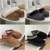 Tasarımcı Kadın Terlik Platformu Kabarık Yün Sandalet UG Ünlü Ayakkabı Avustralya Koyun Dinili Kürk Gerçek Deri Klasik Marka Günlük Dışarısı