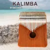 Itens de Novidade 21 Chave Kalimba Mogno Polegar De Madeira Piano Mbira Instrumento Musical Presente com Martelo de Afinação Adesivos Pano de Limpeza Pontuação 230727