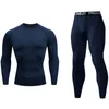 Andere sportartikelen Hardloopset voor heren Gym Jogging Thermo-ondergoed xxxxl Tweede huid Compressie Fitness MMA rashgard Heren Sneldrogend Trainingspak 230727