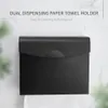 Wall-Mounted Paper Towel Dispenser Dual Dispensing Paper Towel Holder Waterproof Space Aluminum Bathroom Tissue Dispenser Box 2103250N