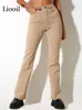 Damesjeans Dames hoge taille bruine stretch jeans rechte pijpen broek met zakken straatkleding sexy strakke katoenen spijkerbroek Z230728