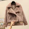 Fourrure de fourrure de fourrure pour femmes parkas Femmefaux Mink lapin femelle veste de base vestes de base harajuku fourrure en peluche moutons pour femmes hiver en cuir hkd230727