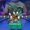 Men's T Shirts Summer Bowling 3D Printed T-shirt Men Cartoon Print Oversized Sports Clothing Fashion Street Short Sleeve To