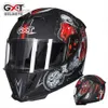 Casco de motocicleta GXT para hombres y mujeres, casco completo para motocicleta, casco completo para invierno, cálido, antivaho, personalidad, doble lente, cuatro estaciones, 220N