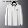 Ny grossist 2023 Autumn Winter Men's Polos 100% Cotton Polo Shirt Långärmad broderad Mens Business Casual Lapel Fashion Märke T-shirts Polo