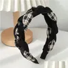 Other Fashion Accessories Hair Hoop Net Red Houndstooth Retro French College Style Fried Dough Twists Headband Clip Drop Delivery Otkea