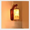 Lampada da parete retrò cinese antica scala corridoio corridoio camera da letto soggiorno El Cafe E27 applique in legno chiaro