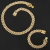 Hip Hop 13mm Cubaanse Link Chain 2 Rij Iced Out mannen Ketting Strass Zirkoon Verharde Kettingen voor mannen Vrouwen Sieraden