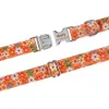 Verstellbares, personalisiertes Hundehalsband aus Nylon, Unisex-Hundezubehör, klein, mittelgroß, groß, mit Aufdruck, Blumen-Haustierhalsband, individuelles Etikett für Haustierprodukte, L230620