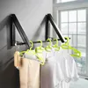 Hangers Space Accessories Drying Outdoor Balcony Aluminum Home Clothes Rod Rack Invisible Bathroom Folding Wall-mounted Clothing