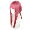 Cosplay perruques Anime tronçonneuse homme Makima Cosplay perruque longue Orange rose résistant à la chaleur cheveux synthétiques fête rôle cornes 230727