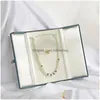 Jewelry Boxes Veet Large Necklace Gift Box Pearl Necklaces Rings Double Open Packaging Cases Drop Delivery Display Ot0B6