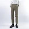 Men's Pants Korean Fashion Slim Solid Color Classic Style Gray Khaki Business Casual Male Youth Suit Trousers