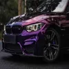 Brillant Métallique Peinture Minuit Violet Vinyle Wrap Adhésif Film Autocollant Noir Cerise Glace Voiture Emballage Rouleau Feuille Air Canal Release309b