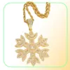 iced out snowflake pendant necklaces men luxury designer mens bling diamond snowflakes pendants gold silver flower necklace jewelr7369738