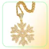 Iced Out Snowflake Pendant Halsband Män lyxig designer Mens Bling Diamond Snowflakes Pendants Gold Silver Flower Necklace Jewelr7369738