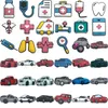 Piezas de zapatos Accesorios Azul Los encantos médicos para zuecos Jibbitz Burbuja Diapositivas Sandalias Coches Decoraciones de PVC Regalo de cumpleaños de Navidad Par Ott4K