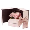 Prezent podwójnie drzwi mydło kwiatowe pudełko biżuteria Kreatywna Walentynki Święta Bożego Narodzenia