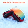 Ski Goggles Ski Snowboard Goggles Женщины мужчины, лыжные очки OTG UV400 защита против спорта, широковещание магнитные очки снега двойной зеркали 230728