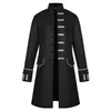 Men's Jackets Mens Jacquard Long Jacket Medieval Victorian Coat Gothic Steampunk Vintage Overcoat Male Sleeve Coats And