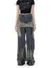 Women's Jeans New Female Star Stitched Tassel Pants American Retro Street Jeans Loose Leg Pants Trend Punk Y2K Pants Z230728