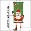 Bannerflaggor 6 Styles Christmas Flag Cartoon Deer Snowman Santa Claus Print Window Wall Hanging Xmas Party Decoration Home Garden DB DHGSF