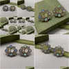 Stud Rainbow Gemstone Küpe Antika Bronz. Colorf moda. Kadınlar için ifade tasarımcısı. Sevgililer Günü Düğün Partisi Favors Ottts