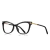 النظارات الشمسية الموضة TR90 Cat Eye Anti-Blue Light Ladies Glasses Frame Grage Metal Spring Leg Women Press