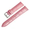 Bekijk banden alligator lederen band bandarmband 12mm 14 mm 16 mm 18 mm 20 mm 22 mm roze blauwe krokodil voor vrouwen 230727