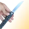 Top Quality Ball Bearing Flipper Folding Knife D2 Satin Drop Point Blade Black Carbon Fiber Handle EDC Pocket Knives Gift Knife3133962