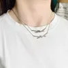 Designermarke Tiffays Knoten Halskette Frauen Ins Wind plattiert 18K Gold Kreuz glatt gleiche Kragenkette