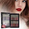 Lipstick 12pcs/lot Waterproof Nutritious Velvet Lip Stick Red Tint Nude Women Fashion Lips Makeup Set With Box Drop 230727