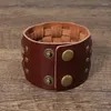 Bangle JessingsHow Handgjorda äkta läderarmband märke mode brun punk bred manschett för kvinnor män smycken gåva