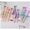 Autres articles de beauté pour la santé Pinceaux de maquillage 4pcs / set Gradient Color Fish Scale Tail Contouring Eye Shadow Brush Tool Comestic Drop De Dhxxj