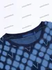 Xinxinbuy Men Designer Kniste Tee T Shirt 23SS Paris Gradient Jacquard List Bawełniane krótkie rękaw