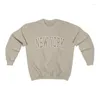 Vrouwen Hoodies York Letters Afdrukken Vrouwen Lente Y2K Truien Lange Mouwen Losse Dunne Katoen Casual Jumpers Vintage Stijl Sweatshirts