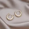 Hoop örhängen 14k guldpläterad korea design mode smycken enkel rund metall liten elegant kvinnors dagliga arbetstillbehör