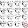 925 Silver Fit Pandora Charm BDaughter Sister Wife Cousin Oncle Heart Shape Fashion Charms Set Pendentif DIY Fine Beads Jewelry, Un cadeau spécial pour les femmes